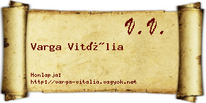 Varga Vitália névjegykártya